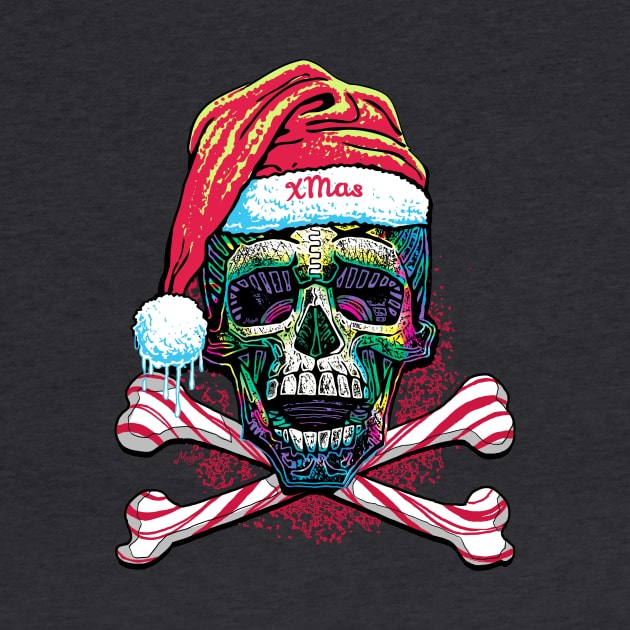 XMas Skull and Cross Bones Candy Cane Style by Mudge